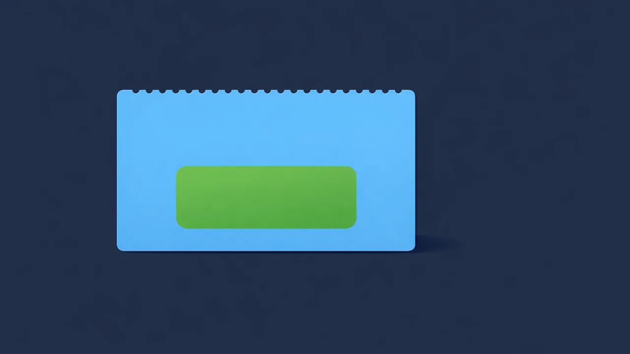 A plain blue prepaid voucher card with a perforated top edge and a green scratch panel, no writing on it