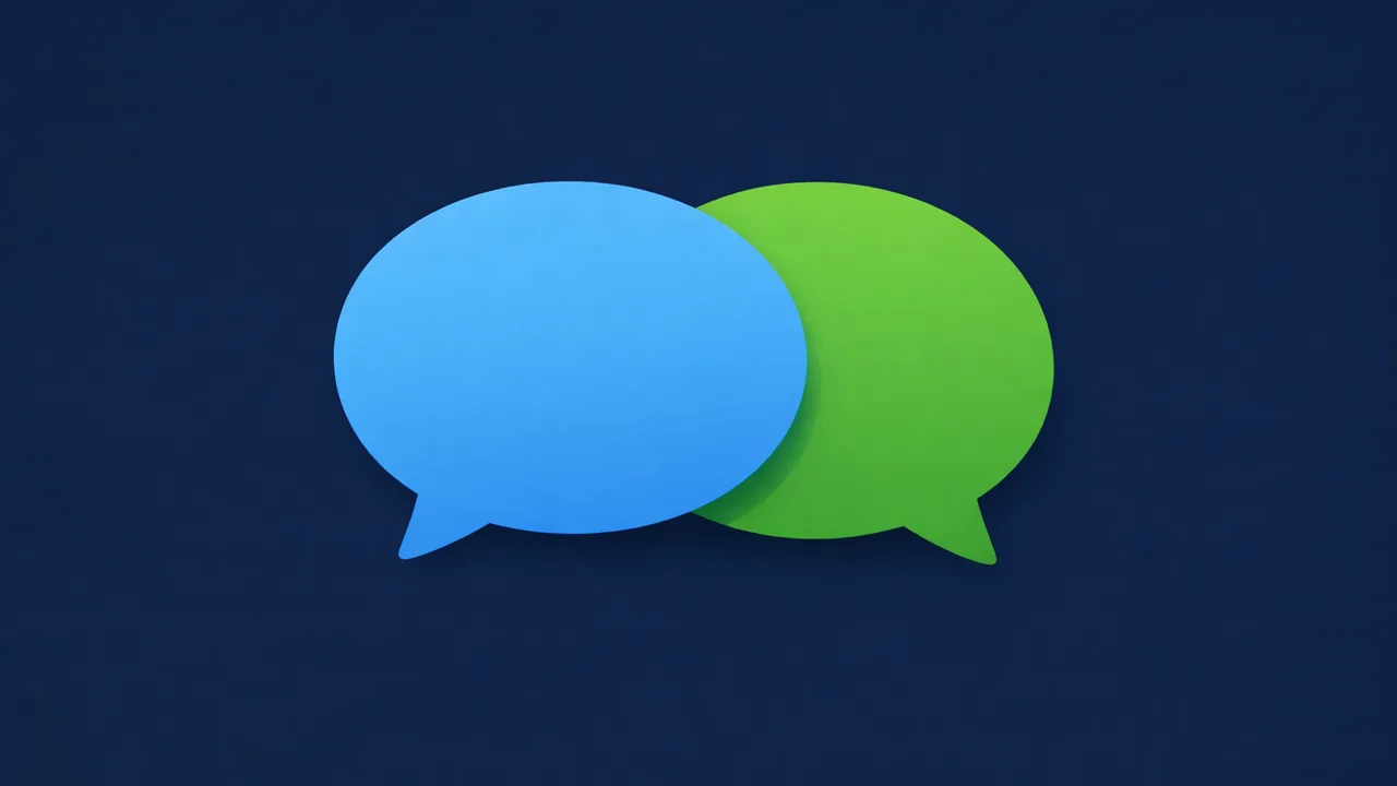 Deux bulles de dialogue qui se chevauchent, une bleue et une verte, toutes deux vides