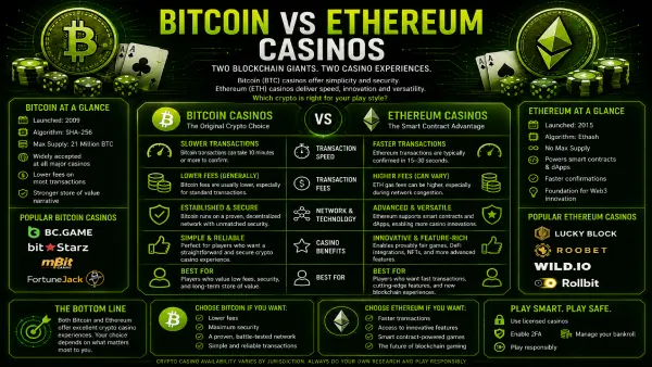 Bitcoin vs Ethereum casinos
