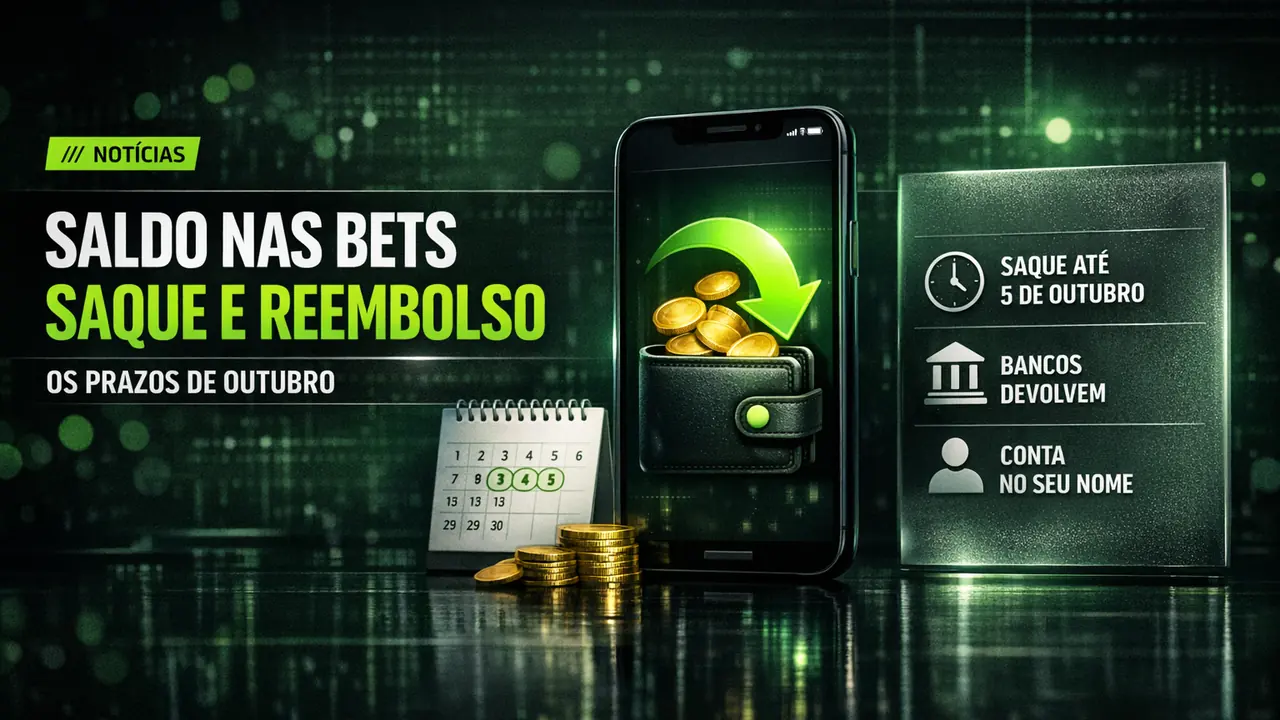 Saldo nas bets: o saque acabou em 5 de outubro e os bancos devolvem o resto de 9 a 14/10